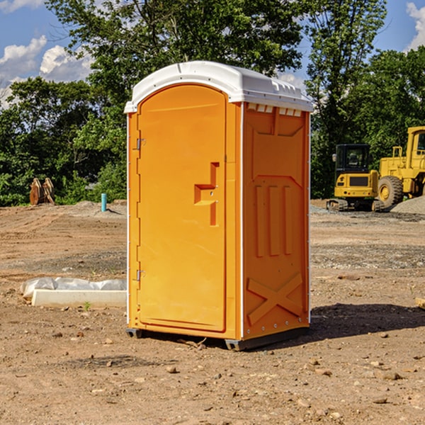 how often are the portable restrooms cleaned and serviced during a rental period in Gilmore MI